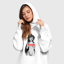 Женское худи-платье Ахегао senpai nudity, цвет: белый — фото 2