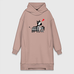 Женское худи-платье Zebra love, цвет: пыльно-розовый
