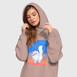 Женское худи-платье Кошечка с ножом на пределе, цвет: пыльно-розовый — фото 2