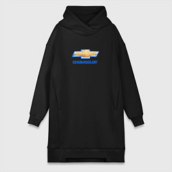 Женское худи-платье Chevrolet brend auto, цвет: черный