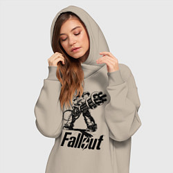 Женское худи-платье Фоллаут - силовая броня, цвет: миндальный — фото 2