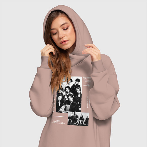 Женская толстовка-платье Stray kids Five Star / Пыльно-розовый – фото 3