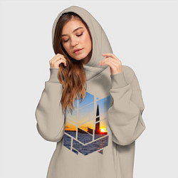 Женское худи-платье Лахта центр в Санкт-Петербурге, цвет: миндальный — фото 2