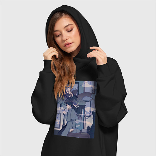 Женская толстовка-платье Патриотизм Джеймс Мориарти / Черный – фото 3