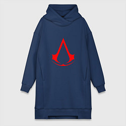 Женское худи-платье Red logo of assassins, цвет: тёмно-синий