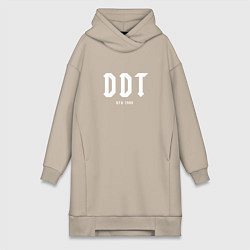 Женское худи-платье DDT - Ufa 1980, цвет: миндальный