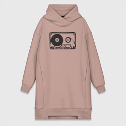 Женская толстовка-платье Audio cassette