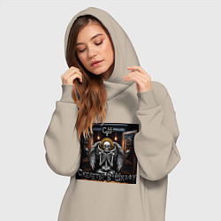 Женское худи-платье Сингл Скелеты в шкафу, цвет: миндальный — фото 2