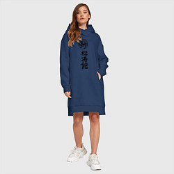 Женское худи-платье Шотокан карате, цвет: тёмно-синий — фото 2