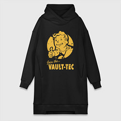 Женское худи-платье Vault boy like print, цвет: черный