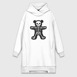 Женское худи-платье Skeletor bear, цвет: белый
