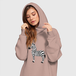 Женское худи-платье Хорошая веселая зебра, цвет: пыльно-розовый — фото 2