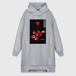 Женское худи-платье Depeche mode rose, цвет: меланж