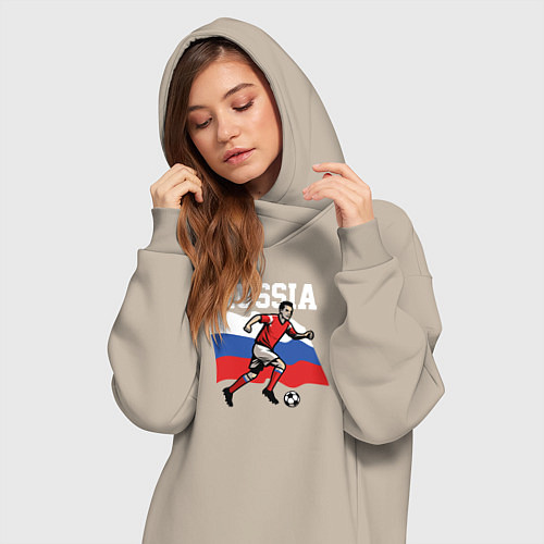 Женская толстовка-платье Футболист России / Миндальный – фото 3