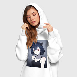 Женское худи-платье Чёрный клевер Секре Сваллотейл Неро, цвет: белый — фото 2