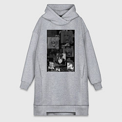 Женское худи-платье Эта фарфоровая кукла влюбилась, цвет: меланж