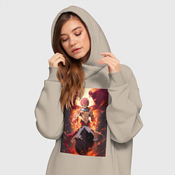 Женское худи-платье Хвост Феи Нацу Драгнил дракон, цвет: миндальный — фото 2