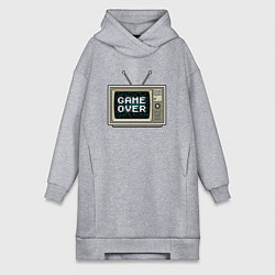 Женское худи-платье Game over tv, цвет: меланж
