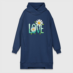 Женская толстовка-платье Любовь и ромашки