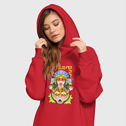 Женское худи-платье Принцесса ягуар, цвет: красный — фото 2