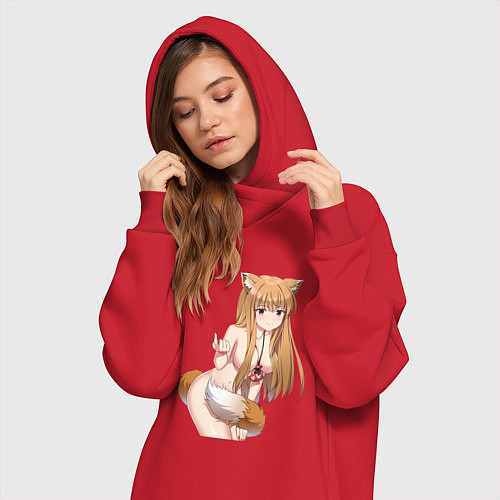 Женская толстовка-платье Волчица и пряности Холо секси / Красный – фото 3