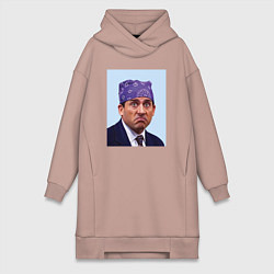 Женское худи-платье Michael Scott - Prison mike the office meme, цвет: пыльно-розовый