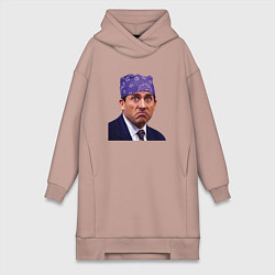 Женское худи-платье Prison mike Michael Scott офис, цвет: пыльно-розовый