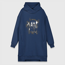 Женское худи-платье Tardis grey, цвет: тёмно-синий