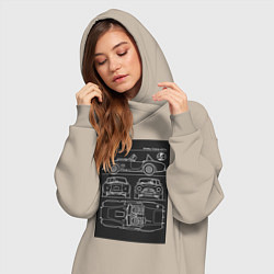 Женское худи-платье Ford shelby cobra, цвет: миндальный — фото 2