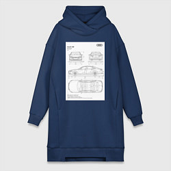 Женское худи-платье Audi A8, цвет: тёмно-синий