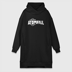 Женское худи-платье Atomfall logo, цвет: черный