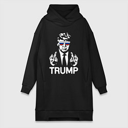 Женское худи-платье Трамп наш, цвет: черный