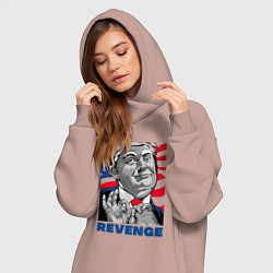 Женское худи-платье Месть Трампа, цвет: пыльно-розовый — фото 2