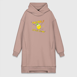 Женское худи-платье Friendly little lemon, цвет: пыльно-розовый