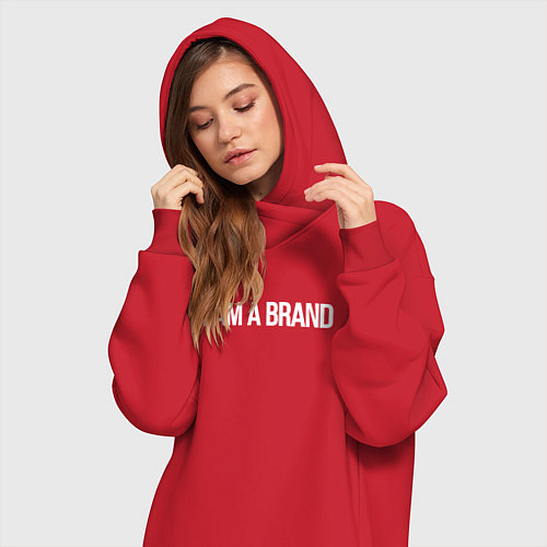 Женская толстовка-платье I am a brand / Красный – фото 3