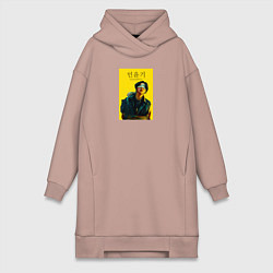 Женское худи-платье Suge с повязкой, цвет: пыльно-розовый