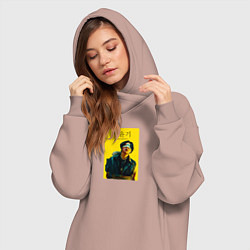 Женское худи-платье Suge с повязкой, цвет: пыльно-розовый — фото 2