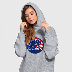 Женское худи-платье Слон - США, цвет: меланж — фото 2