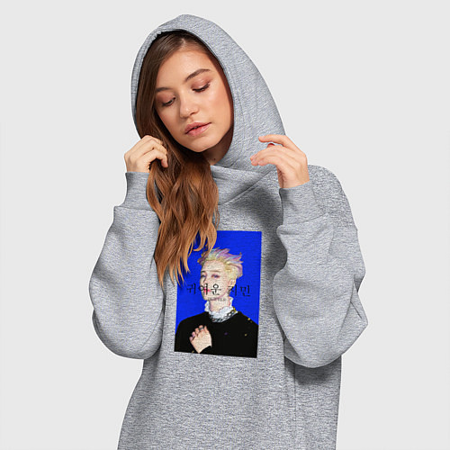 Женская толстовка-платье BTS Чимин масло синий / Меланж – фото 3