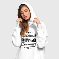 Женское худи-платье Заслуженный пожарный галактики, цвет: белый — фото 2
