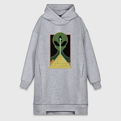 Женское худи-платье Инопланетянин и пирамида, цвет: меланж