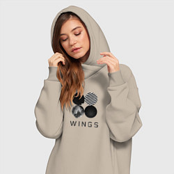 Женское худи-платье BTS Wings, цвет: миндальный — фото 2