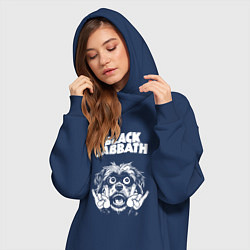 Женское худи-платье Black Sabbath rock dog, цвет: тёмно-синий — фото 2