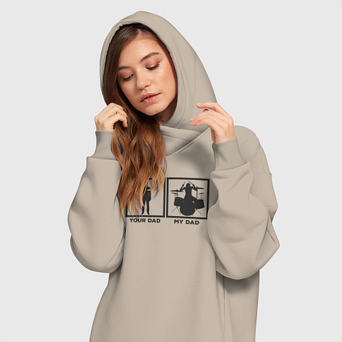 Женская толстовка-платье Отец барабанщик / Миндальный – фото 3