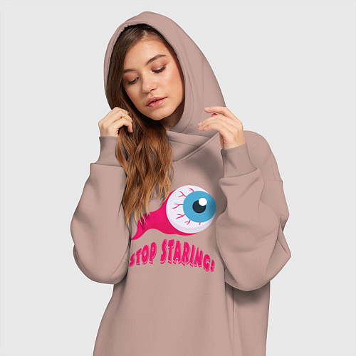 Женская толстовка-платье Хватит пялиться / Пыльно-розовый – фото 3