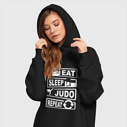 Женское худи-платье Дзюдо график, цвет: черный — фото 2