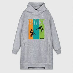 Женское худи-платье BMX велосипед, цвет: меланж