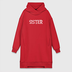 Женское худи-платье Sister - Halloween, цвет: красный