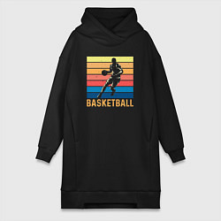 Женское худи-платье Basketball lettering, цвет: черный