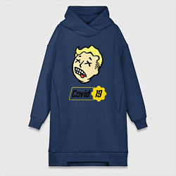 Женское худи-платье Vault boy - covid 19, цвет: тёмно-синий